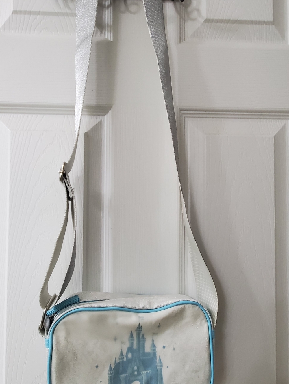 Sparkle Castle Crossbody Bag in Light Blue and White - Picture 2 of 7